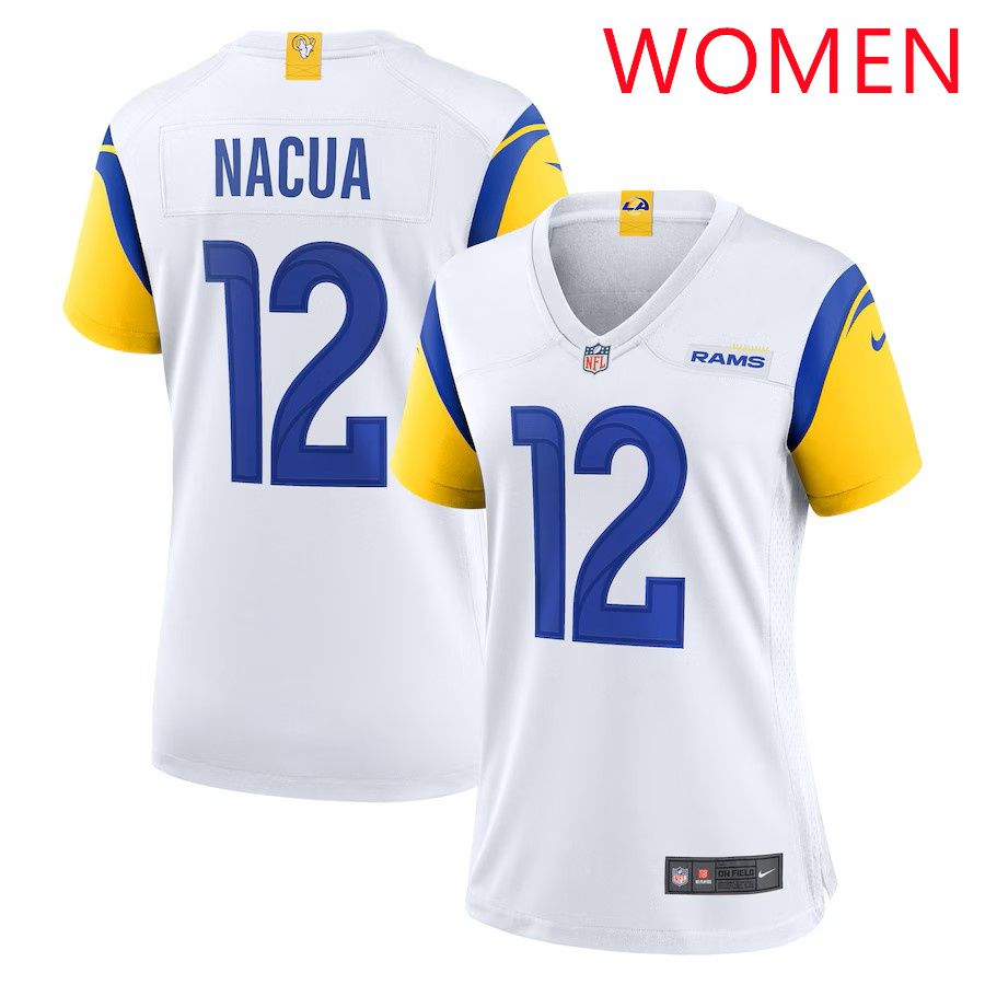 Women Los Angeles Rams #12 Puka Nacua White Nike 2025 Game Player NFL Jersey->youth mlb jersey->Youth Jersey